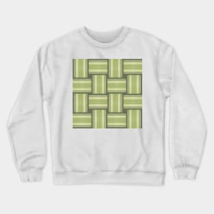 Green Stripes With Hop Sack Pattern Crewneck Sweatshirt